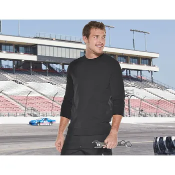 Pánská mikina Pracovní tricko mikina e.s. cotton stretch, Long fit velikost L černá Strauss Pracovní oblečení