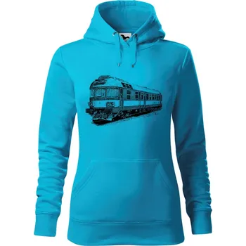 Dámská mikina Mikina - 854 - Motorový vůz Barva: Modrá - tyrkysová (44), Velikost: XL, Střih: Dámské
