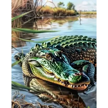 Diamantové malování Diamantové malování/Huacan - Krokodýl