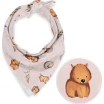 Dětský bavlněný šátek Sandra SA-533 Australská zvířátka na růžovém 70 x 70 cm