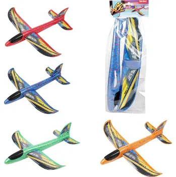 Létající drak Teddies Letadlo házecí polystyrén 39cm 4 barvy