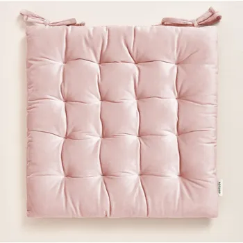 Podsedák Světle růžový velurový polštář na židli 40x40 cm