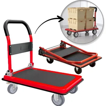 Víceúčelový skládací kovový vozík 88 x 58 cm