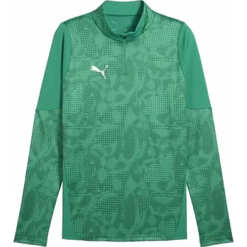 Pánská móda Pánská sportovní mikina Puma TEAMCUP TRAINING 1/4 ZIP TOP L Zelená, Bílá