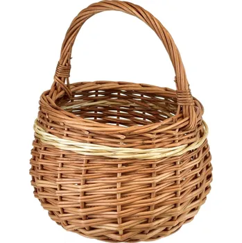 Nákupní košík Košíček kulatý Bolerko s pruhem Ø17×12/23 cm