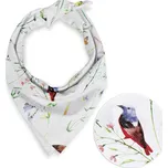 Bavlněný šátek Sandra SA-392 Luční kvítí s ptáčky 70 x 70 cm