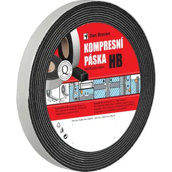 Kompresní páska Den Braven HB šířka 15 mm, tloušťka 3 - 15 mm, délka 12 m, černá
