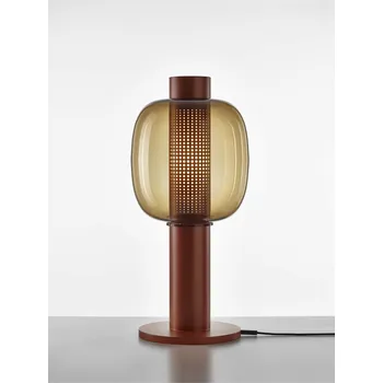 Stojací lampa Brokis BONBORI LARGE stojací svítidlo Barva skla: triplex opál, Barve el. vedení: textilní kabel - černý, Povrch montury: kov - černý matný komaxit