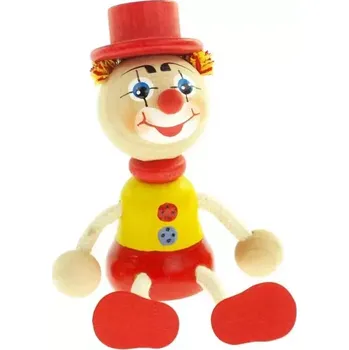 Dřevěná hračka Česká dřevěná hračka Panáček klaun s kloboukem