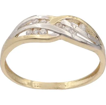 Prsten Zlatý prsten se zirkony RMRCR049, vel. 55, 1.55 g (585/1000)