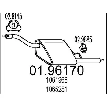 Výfukový systém Zadní tlumič výfuku MTS 01.96170