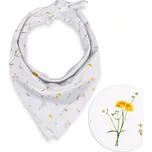 Bavlněný šátek Sandra SA-497 Žluté bylinky na bílém 70 x 70 cm