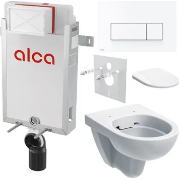 Alcadrain Set modulu k zazdění, Geberit WC, sedátka a tlačítka M570, bílá lesk KAE088