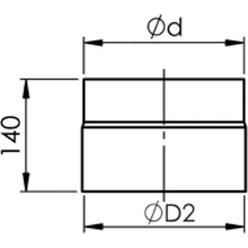 Ventilační potrubí Kotlová spojka Almeva vnější TW 25 / 150