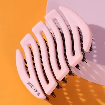 kartáč na vlasy Sister Young MILA BV Mini kartáč s kančími a nylonovými štětinami - Pink