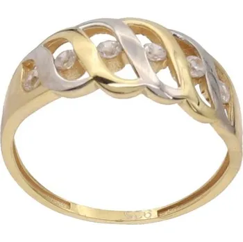 Prsten Zlatý prsten se zirkony RRCZ029, vel. 58, 2.1 g (585/1000)