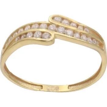 Prsten Zlatý prsten se zirkony RMRCR028, vel. 54, 1.35 g (585/1000)