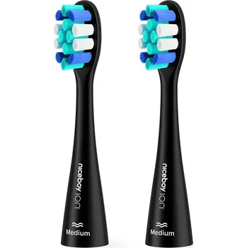 Péče o chrup Niceboy - SADA 2x Náhradní hlavice Lite Medium pro kartáček ION Sonic černá