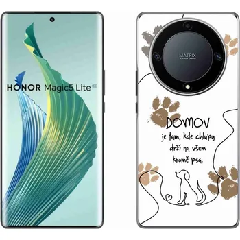 Pouzdro na mobilní telefon Gelový kryt mmCase na Honor Magic 5 Lite 5G - psí motiv bílé pozadí