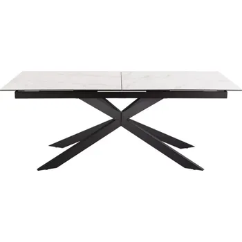 Jídelní stůl Jídelní rozkládací stůl Irwine 200/240 cm bílý mramor/černý