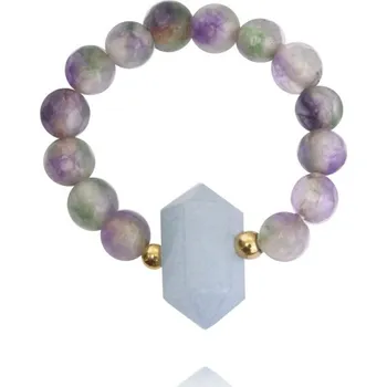 Prsten Flamenco Mystique Prstýnek na gumičce z chirurgické oceli se zlatou úpravou a horským krystalem PST854N