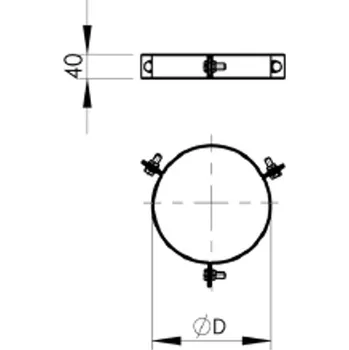 Komín Kotvící objímka Almeva 3 - bodová TW 25 / 280