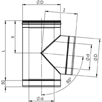 Kouřovod Sopouch Almeva 87° DK / 180 - 250