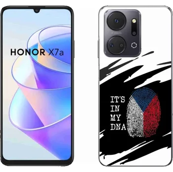 Vlajka Gelový kryt mmCase na Honor X7a - vlajka otisk prstu černobílé pozadí
