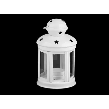 Svícen Kovová lucerna - 1 bílá