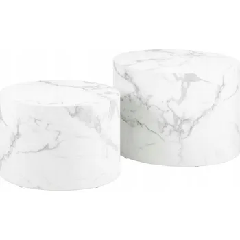 Konferenční stolek Sada 2 ks konferenčních stolků Dice 02 bílý mramor