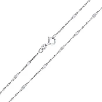 Řetízek Zlatý řetízek Singapur z bílého zlata s broušenými destičkami - 1,9 mm varianta 50 cm FNN1703NGW-50 cm