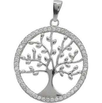 Přívěsek Zlatý přívěsek z bílého zlata se zirkony strom života 2696ZEMW (585/1000) 1.6 g