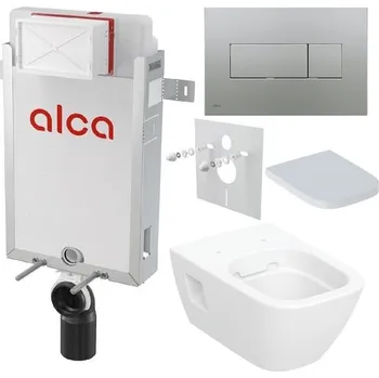 Alcadrain Set modulu k zazdění, Geberit WC, sedátka a tlačítka M372, chrom mat KAE104