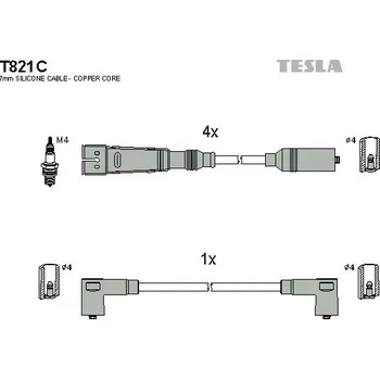 Autoelektrika Sada kabelů pro zapalování TESLA T821C