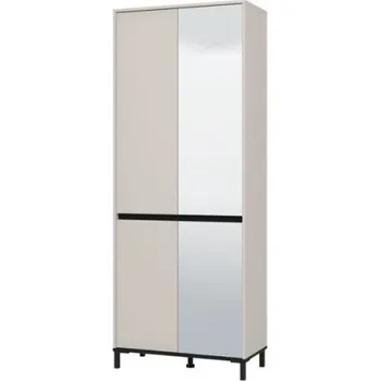 Šatní skříň Předsíňová skříň se zrcadlem Maddie - kašmír, černá