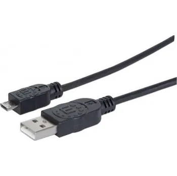 Datový kabel MANHATTAN Kabel propojovací USB 2.0 A Male / Micro-B Male, 1.8m, černý