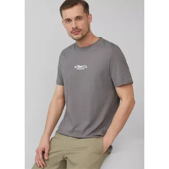 Pánské tričko s.Oliver pánské triko s nápisem krátký rukáv šedé Velikost: M
