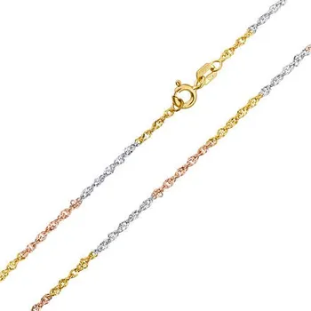 Řetízek Zlatý řetízek Singapur ze žlutého, bílého a růžového zlata - 1,7 mm varianta 42 cm FNN1739GYWR-42 cm