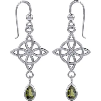 Náušnice Věčná harmonie - stříbrné náušnice s vltavínem