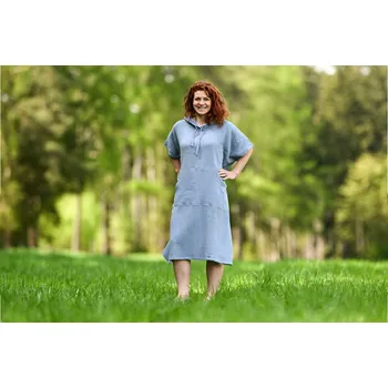 Dámský župan Nelly Mušelínové pončo dámské - Šedomodrá Rozměr: UNI