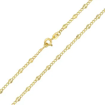 Řetízek Zlatý řetízek Figaro ze žlutého zlata s broušenými destičkami - 2,7 mm varianta 40 cm FNN1237NGY-40 cm