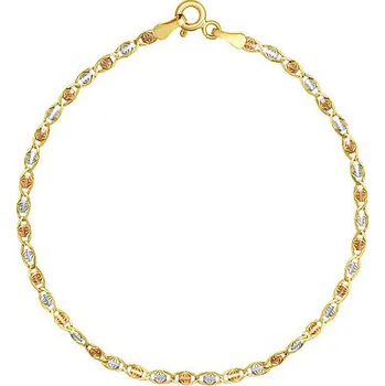 Náramek Zlatý náramek Valentino ze žlutého, bílého a růžového zlata s broušenými očky - 2,5 mm varianta 19 cm FNN1424BGYWR-19 cm