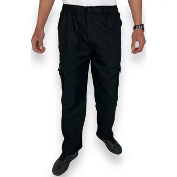 Pánské kalhoty Pánské plátěné kalhoty SEZON Barva: Černá, Velikost: 4XL