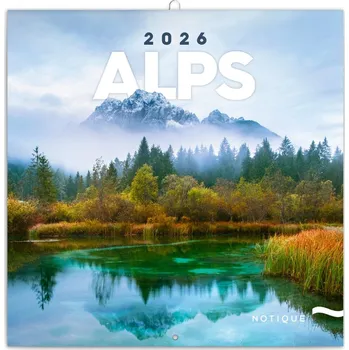 Kalendář NOTIQUE Poznámkový kalendář Alpy 2026, 30 x 30 cm