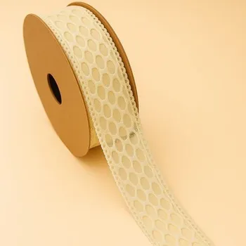 Stuha Dekorační stuha krémová 2,5cm