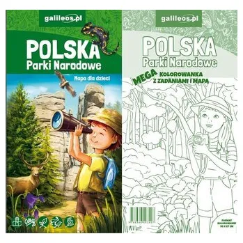 Cestování Polska Parki Narodowe - mapa + mega kolorowanka - praca zbiorowa