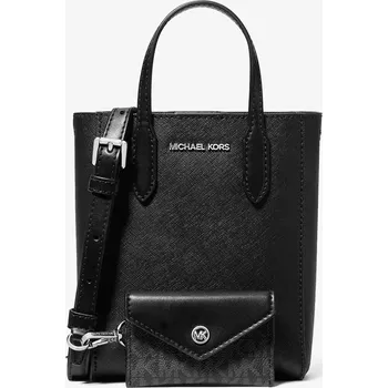 Kabelka MICHAEL KORS dámská kožená kabelka,crossbody Vincent černá se stříbrným logem