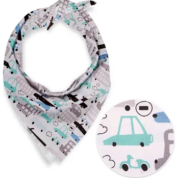 Šátek Dětský bavlněný šátek Sandra SA-199 Autíčka a autobusy 70 x 70 cm