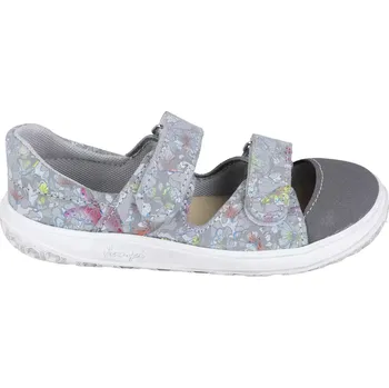 Chlapecké sandály Jonap barefoot sandálky B21 šedé motýlci 34