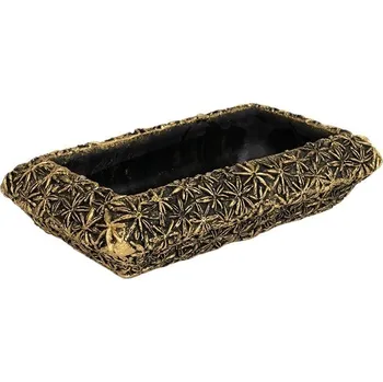 Obal na květináč Obal na květiny dekor zlaté květy 30 x 17 cm HE-2205/31-01